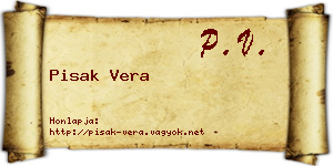 Pisak Vera névjegykártya